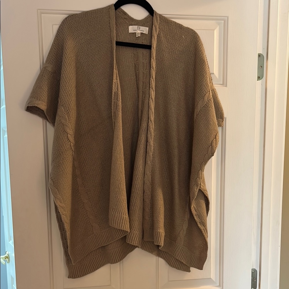 Pretty Persuasions Tan Poncho Sweater with Relaxed Fit